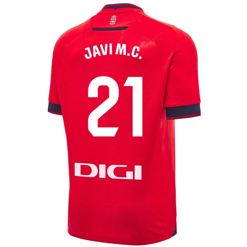 Vaikiškas Javi Martínez #21 Raudona Balta Namų Marškinėliai 2024/25 T-Shirt