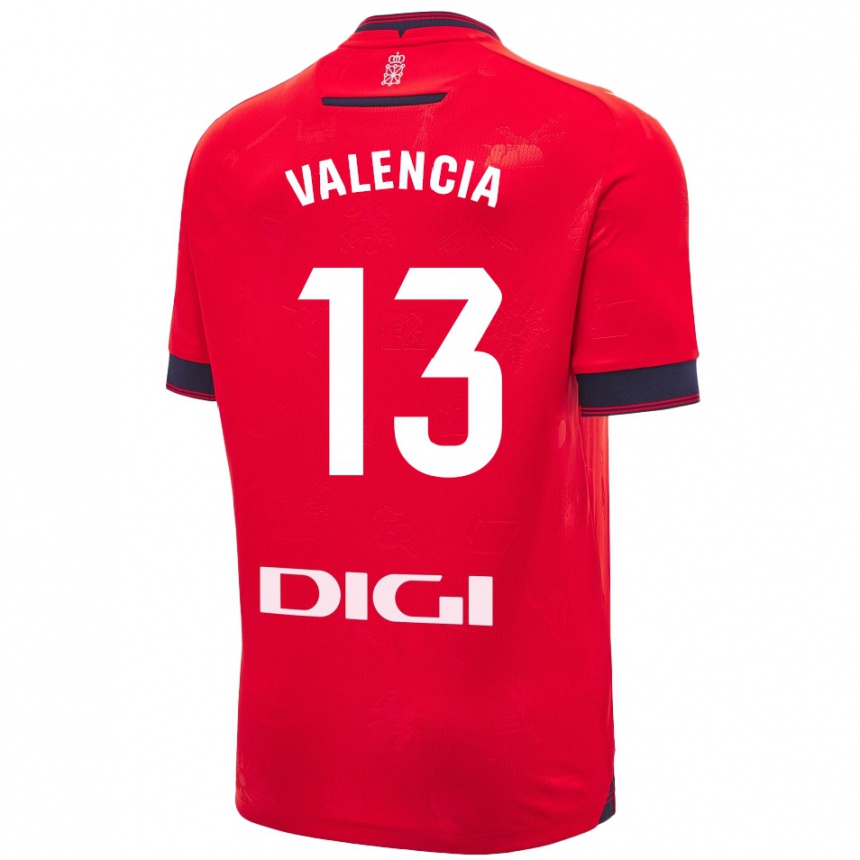 Vaikiškas Pablo Valencia #13 Raudona Balta Namų Marškinėliai 2024/25 T-Shirt