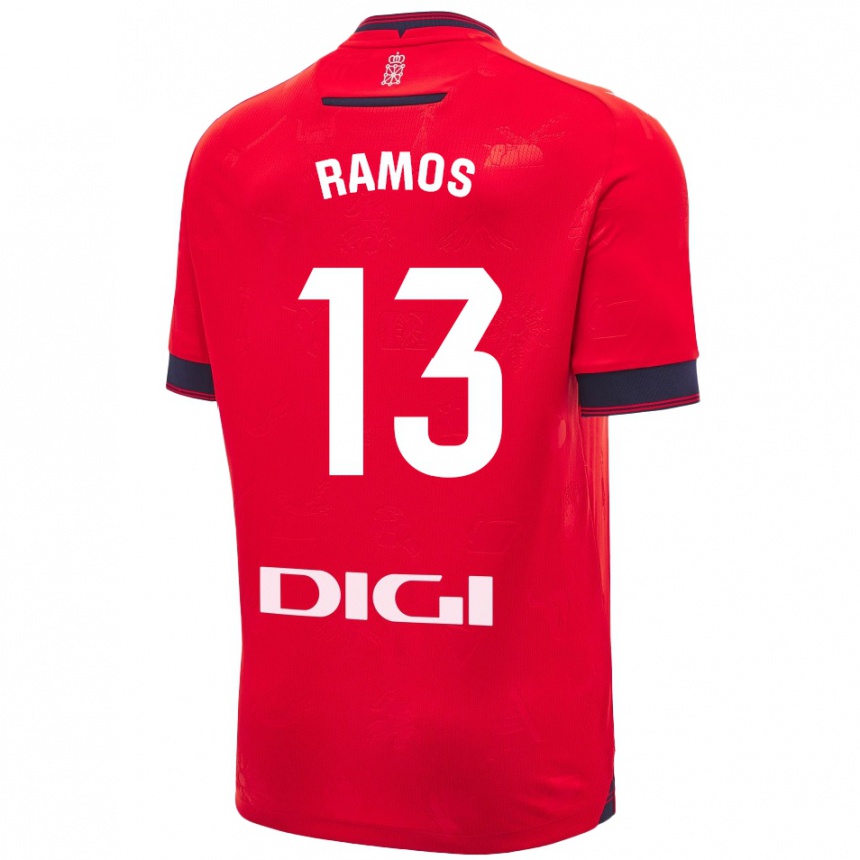 Vaikiškas Darío Ramos #13 Raudona Balta Namų Marškinėliai 2024/25 T-Shirt