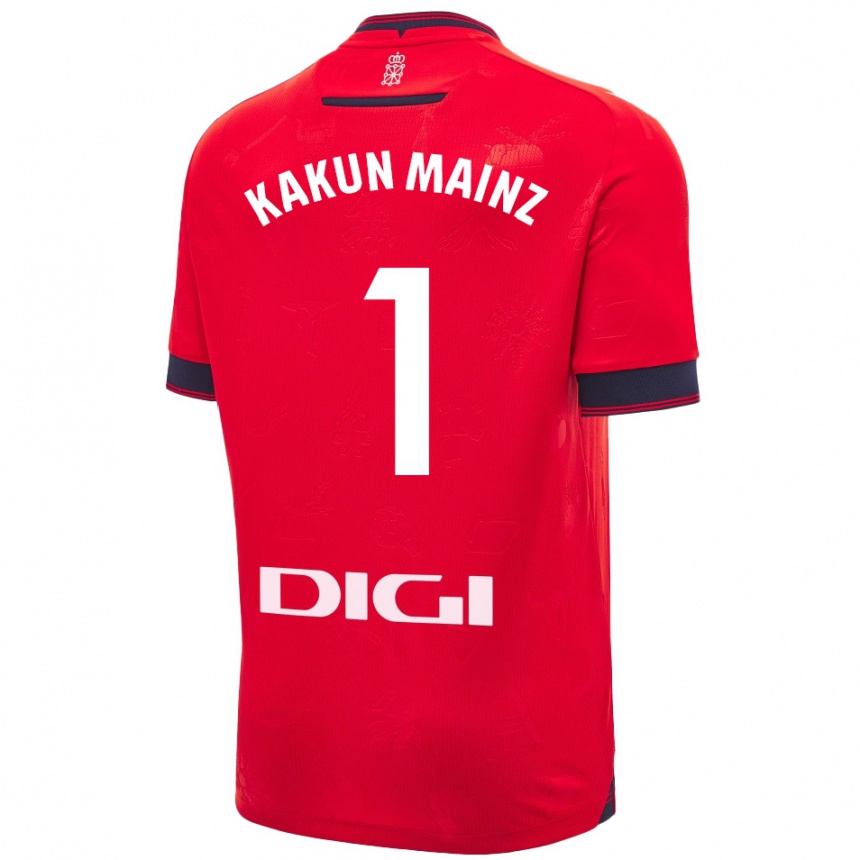 Vaikiškas Kakun Mainz #1 Raudona Balta Namų Marškinėliai 2024/25 T-Shirt