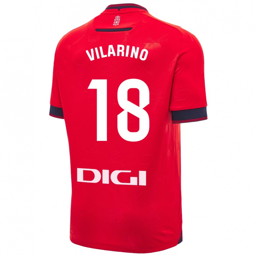 Vaikiškas Maitane Vilariño #18 Raudona Balta Namų Marškinėliai 2024/25 T-Shirt