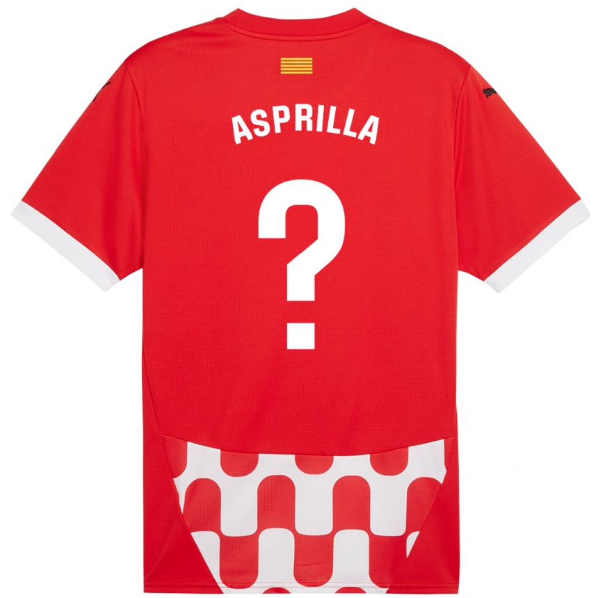 Vaikiškas Yáser Asprilla #0 Raudona Balta Namų Marškinėliai 2024/25 T-Shirt