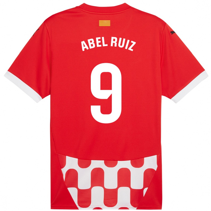 Vaikiškas Abel Ruiz #9 Raudona Balta Namų Marškinėliai 2024/25 T-Shirt