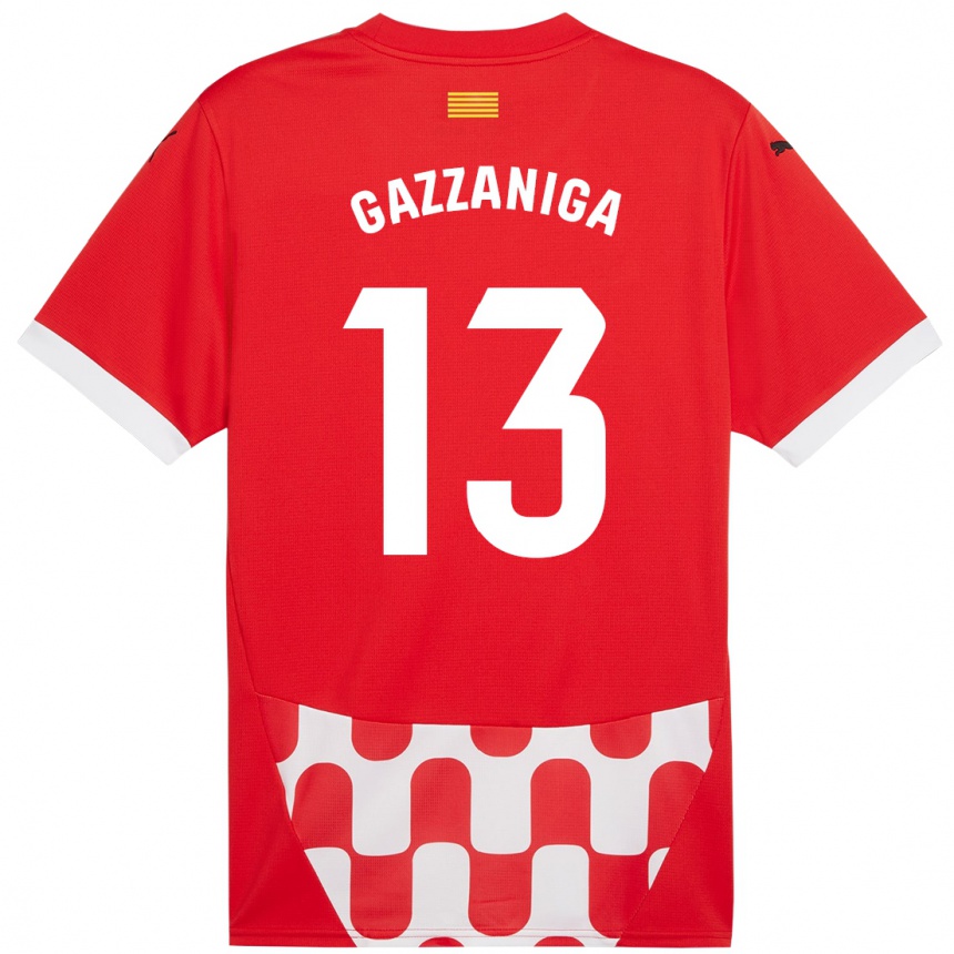 Vaikiškas Paulo Gazzaniga #13 Raudona Balta Namų Marškinėliai 2024/25 T-Shirt