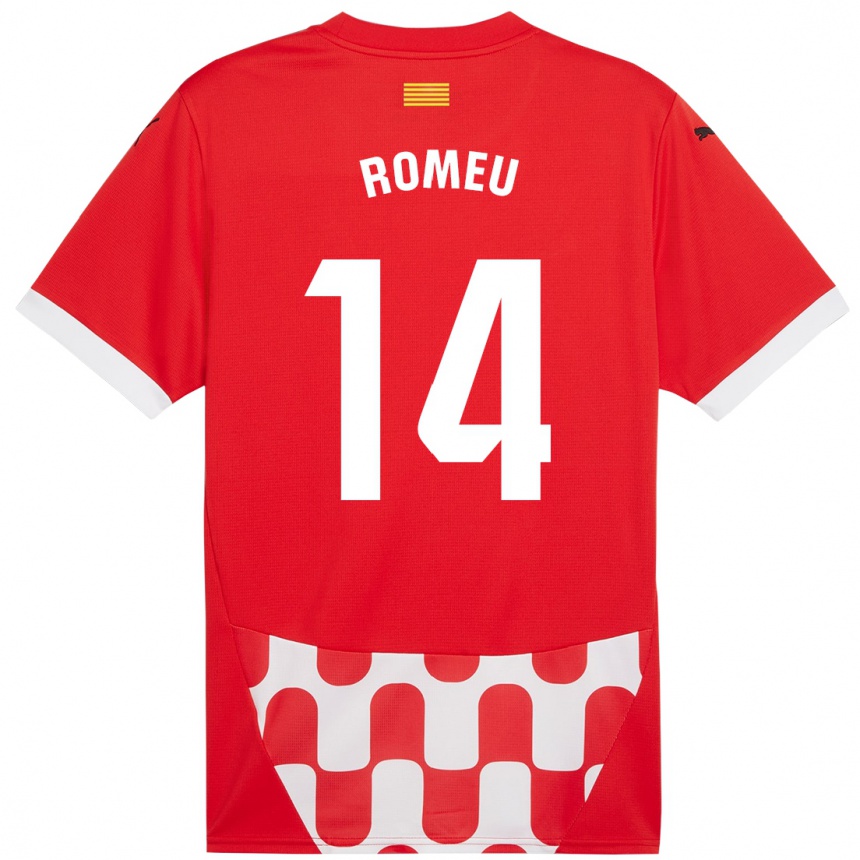 Vaikiškas Oriol Romeu #14 Raudona Balta Namų Marškinėliai 2024/25 T-Shirt