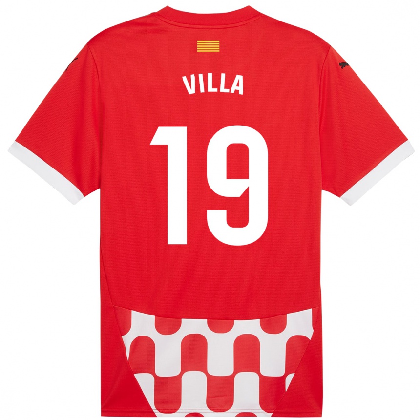 Vaikiškas Toni Villa #19 Raudona Balta Namų Marškinėliai 2024/25 T-Shirt