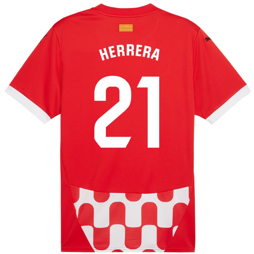 Vaikiškas Yangel Herrera #21 Raudona Balta Namų Marškinėliai 2024/25 T-Shirt