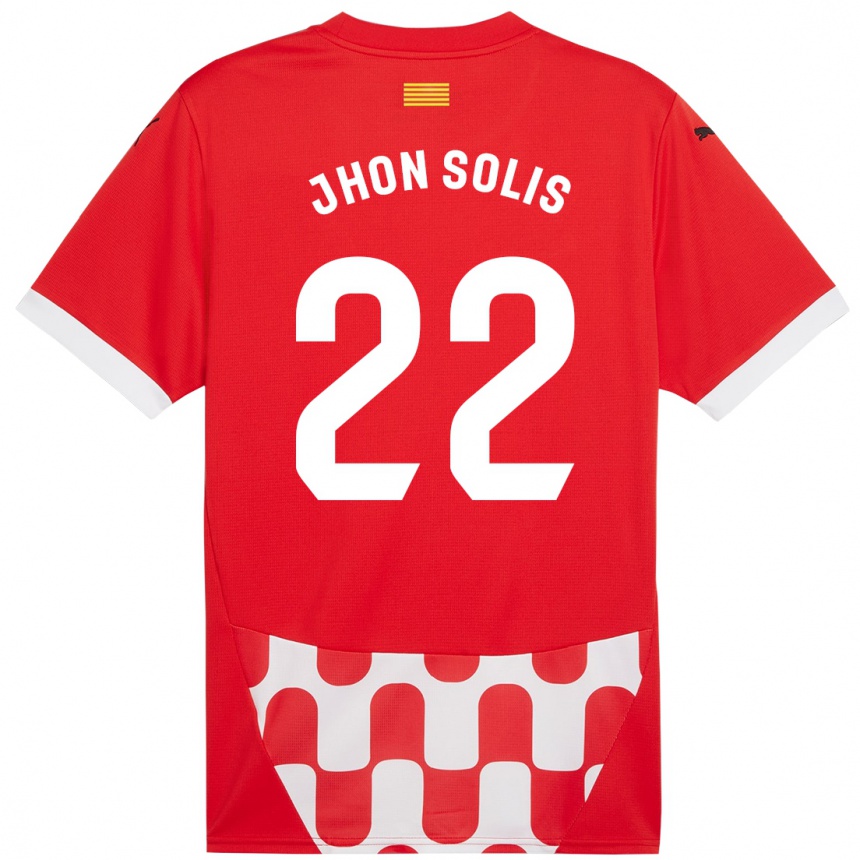 Vaikiškas Jhon Solís #22 Raudona Balta Namų Marškinėliai 2024/25 T-Shirt