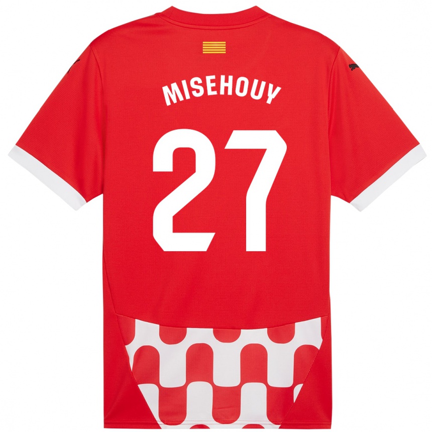 Vaikiškas Gabriel Misehouy #27 Raudona Balta Namų Marškinėliai 2024/25 T-Shirt