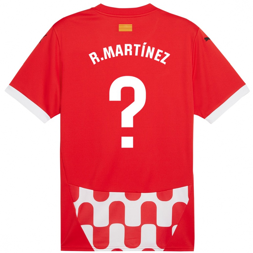 Vaikiškas Raúl Martínez #0 Raudona Balta Namų Marškinėliai 2024/25 T-Shirt