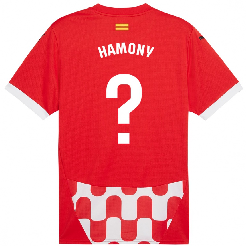 Vaikiškas Mohammed Hamony #0 Raudona Balta Namų Marškinėliai 2024/25 T-Shirt