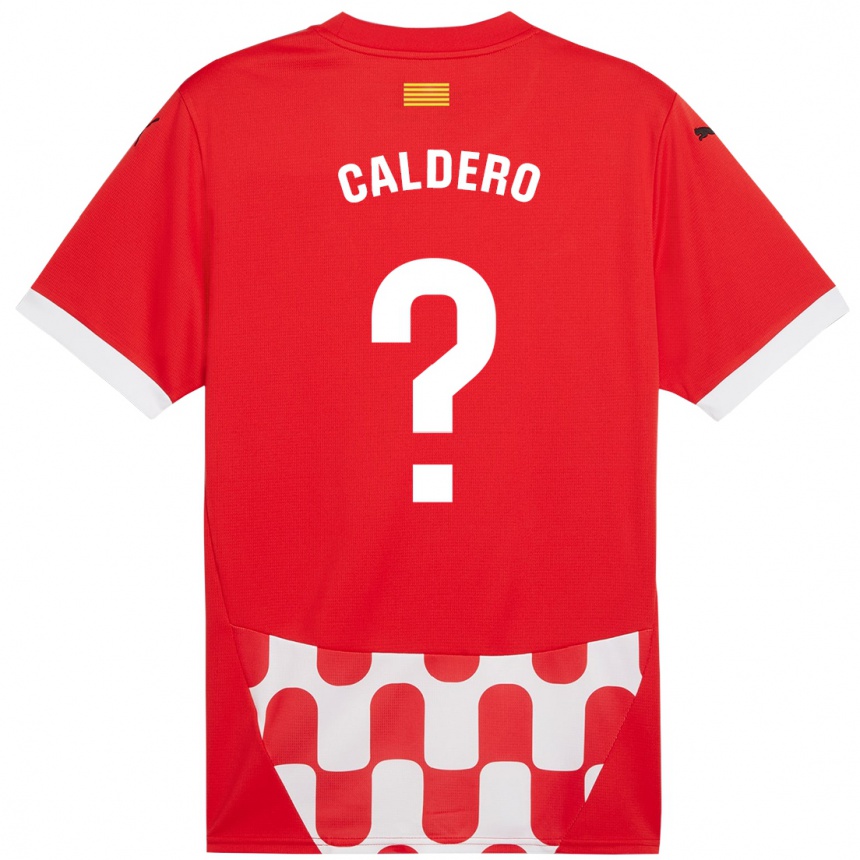 Vaikiškas Nil Caldero #0 Raudona Balta Namų Marškinėliai 2024/25 T-Shirt