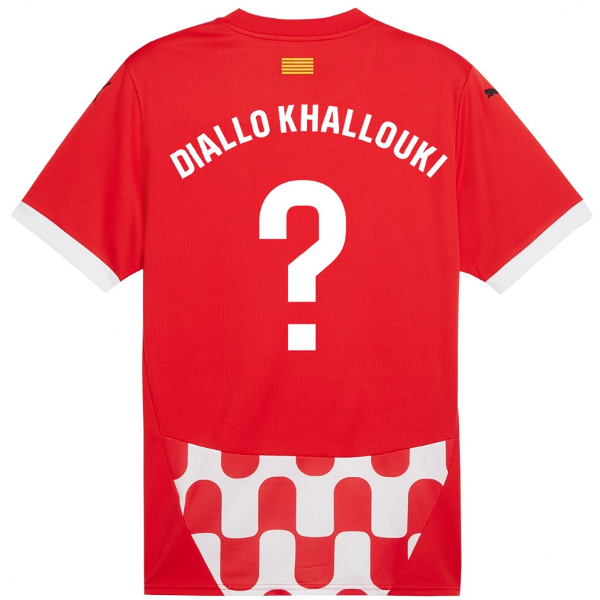 Vaikiškas Siaka Diallo Khallouki #0 Raudona Balta Namų Marškinėliai 2024/25 T-Shirt