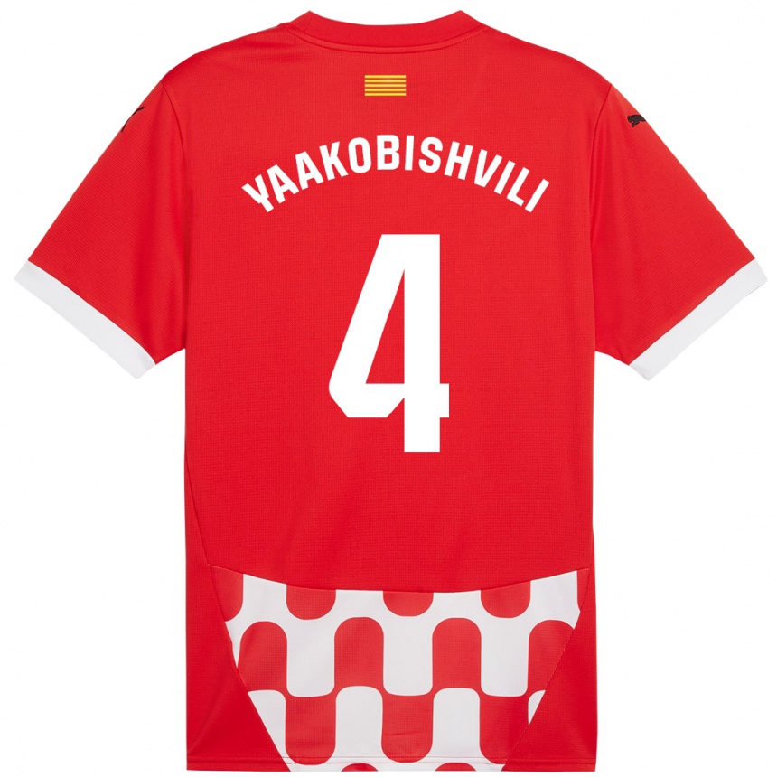 Vaikiškas Antal Yaakobishvili #4 Raudona Balta Namų Marškinėliai 2024/25 T-Shirt