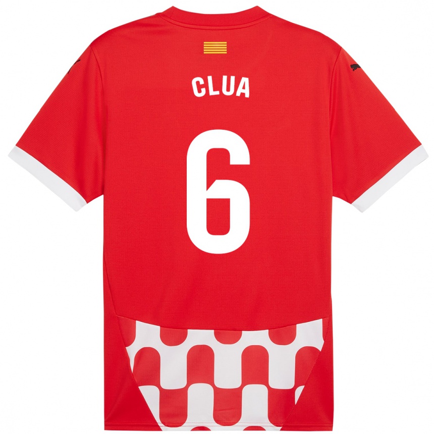 Vaikiškas Silvi Clua #6 Raudona Balta Namų Marškinėliai 2024/25 T-Shirt