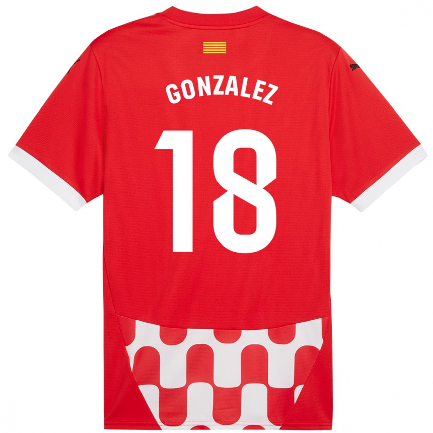 Vaikiškas Gerard Gonzalez #18 Raudona Balta Namų Marškinėliai 2024/25 T-Shirt