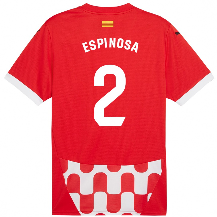 Vaikiškas Bernardo Espinosa #2 Raudona Balta Namų Marškinėliai 2024/25 T-Shirt