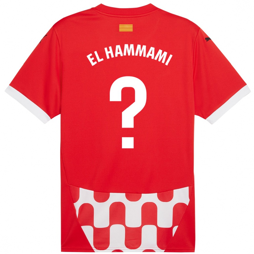 Vaikiškas Ayoub El Hammami #0 Raudona Balta Namų Marškinėliai 2024/25 T-Shirt