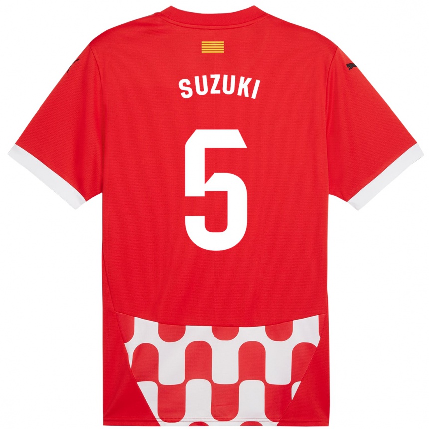 Vaikiškas Wadi Ibrahim Suzuki #5 Raudona Balta Namų Marškinėliai 2024/25 T-Shirt