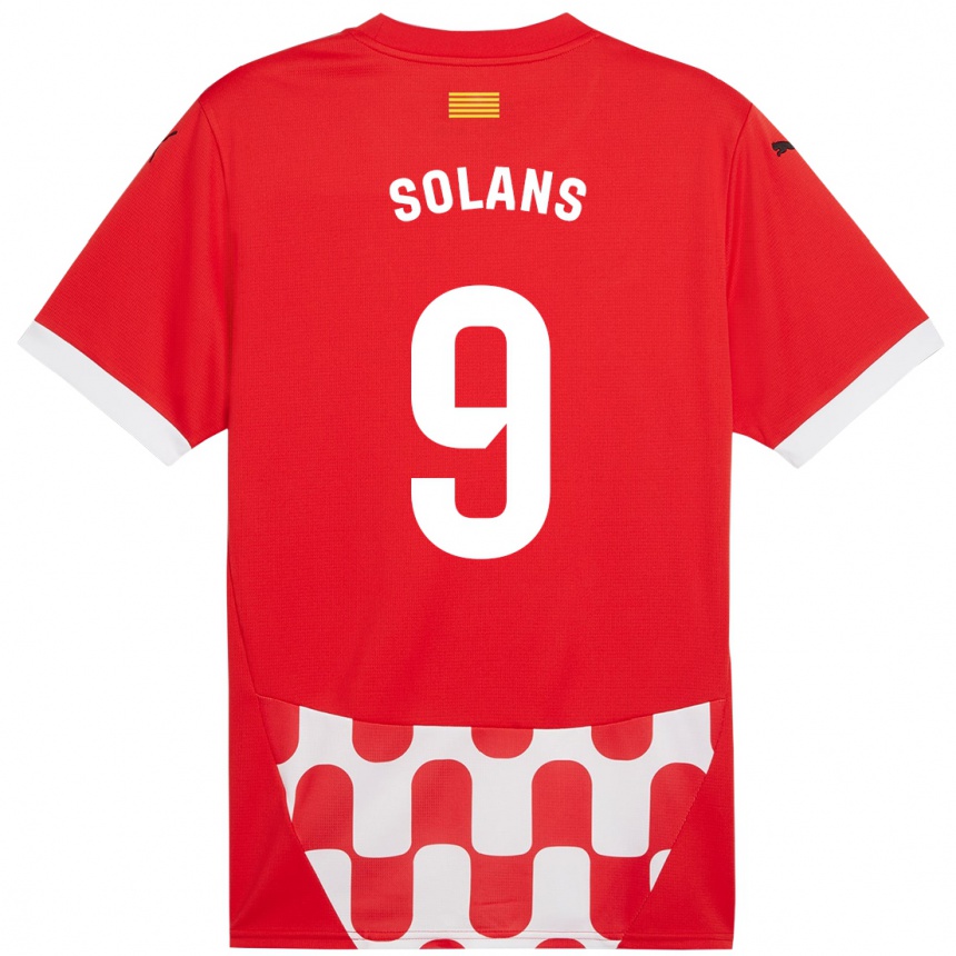 Vaikiškas Sergi Solans #9 Raudona Balta Namų Marškinėliai 2024/25 T-Shirt