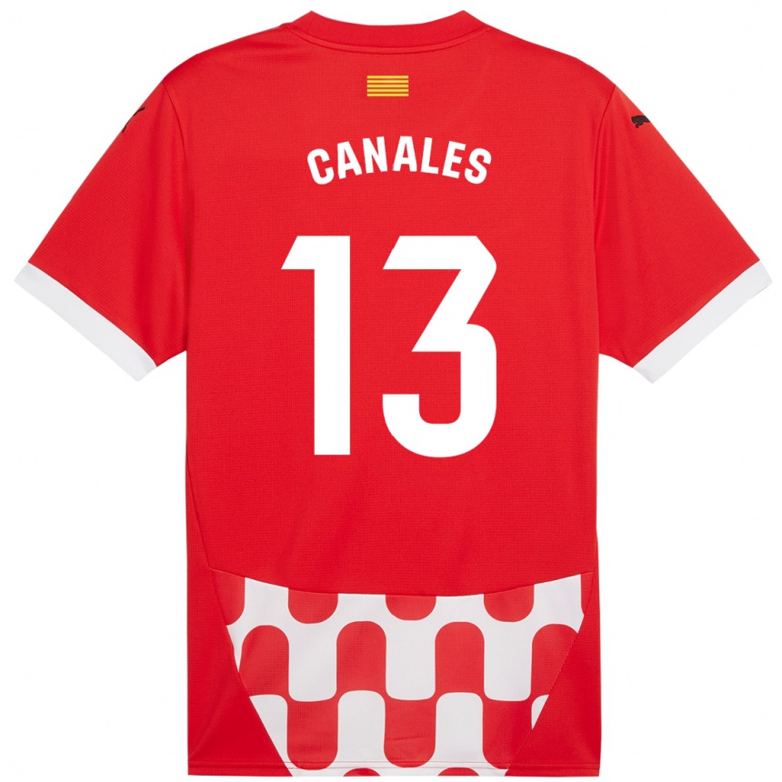 Vaikiškas Juanvi Canales #13 Raudona Balta Namų Marškinėliai 2024/25 T-Shirt