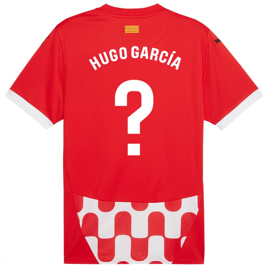 Vaikiškas Hugo García #0 Raudona Balta Namų Marškinėliai 2024/25 T-Shirt