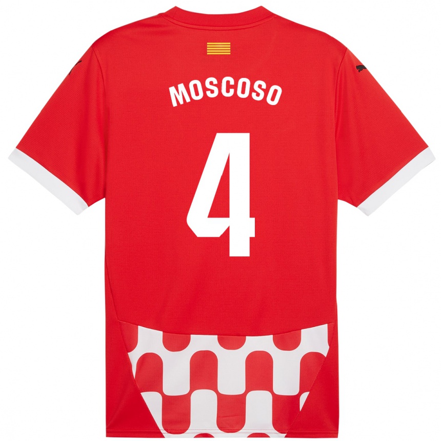 Vaikiškas Miriam Moscoso #4 Raudona Balta Namų Marškinėliai 2024/25 T-Shirt