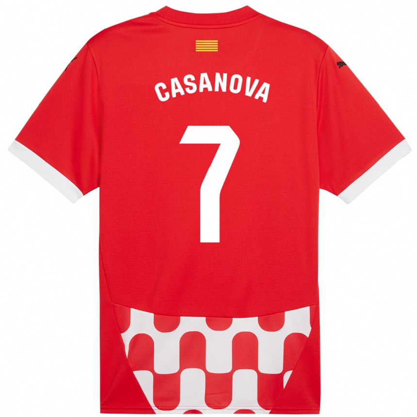 Vaikiškas Àstrid Casanova #7 Raudona Balta Namų Marškinėliai 2024/25 T-Shirt