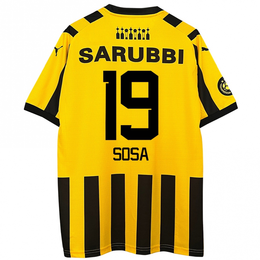 Vaikiškas Diego Sosa #19 Geltona Juoda Namų Marškinėliai 2024/25 T-Shirt