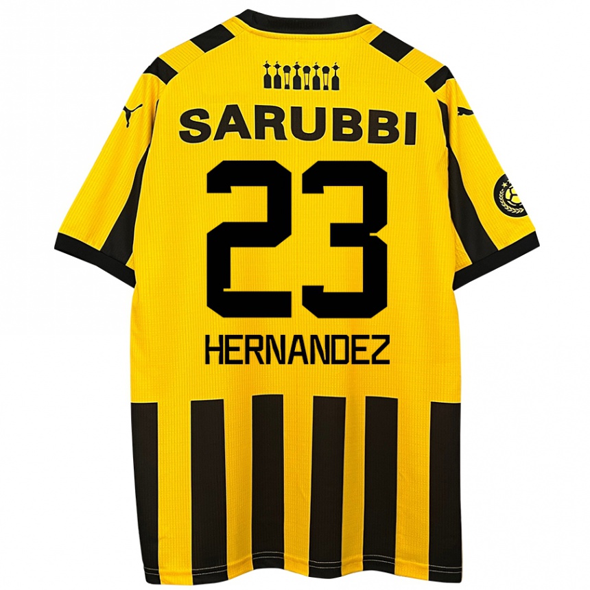 Vaikiškas Abel Hernández #23 Geltona Juoda Namų Marškinėliai 2024/25 T-Shirt