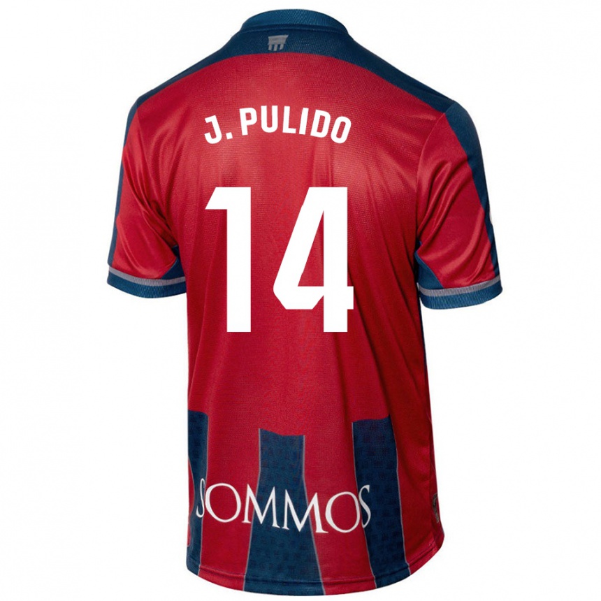 Vaikiškas Jorge Pulido #14 Raudona Mėlyna Namų Marškinėliai 2024/25 T-Shirt