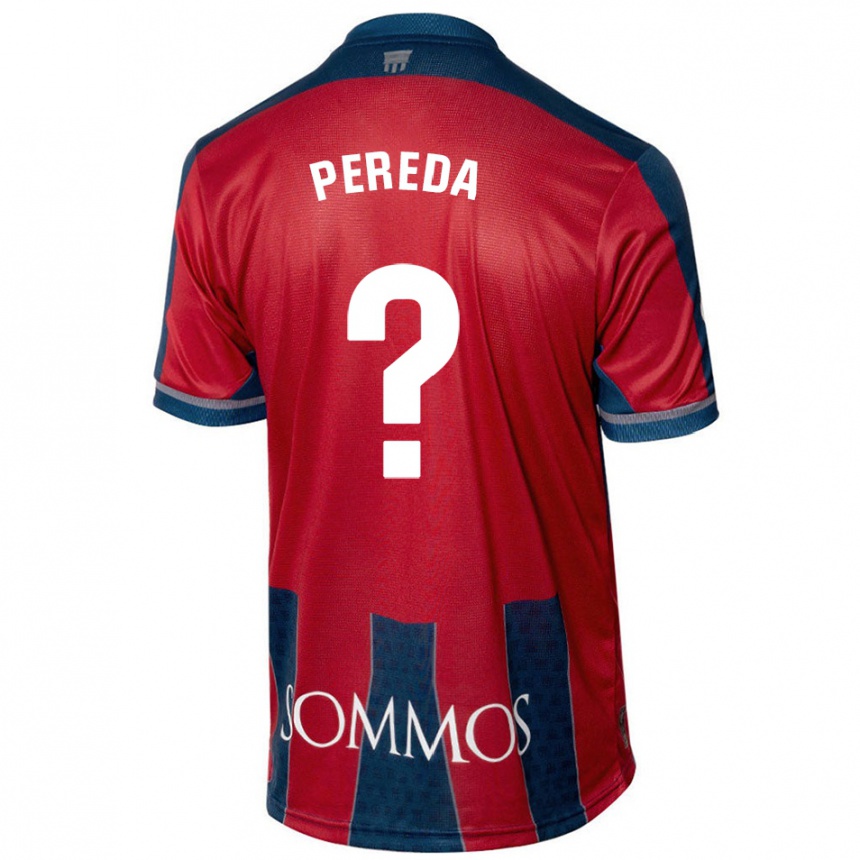 Vaikiškas Adrián Pereda #0 Raudona Mėlyna Namų Marškinėliai 2024/25 T-Shirt