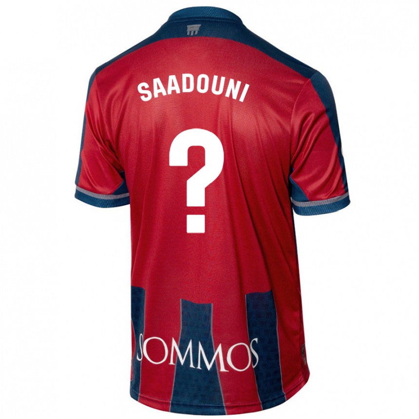 Vaikiškas Mohammed Saadouni #0 Raudona Mėlyna Namų Marškinėliai 2024/25 T-Shirt