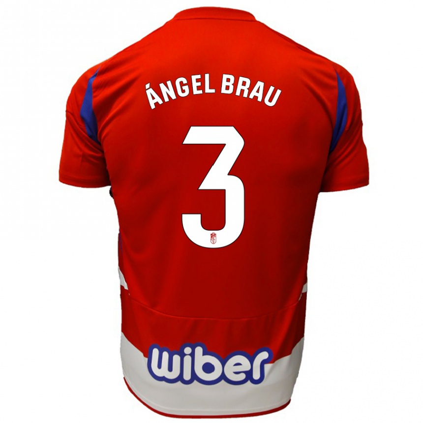 Vaikiškas Miguel Ángel Brau #3 Raudona Balta Mėlyna Namų Marškinėliai 2024/25 T-Shirt