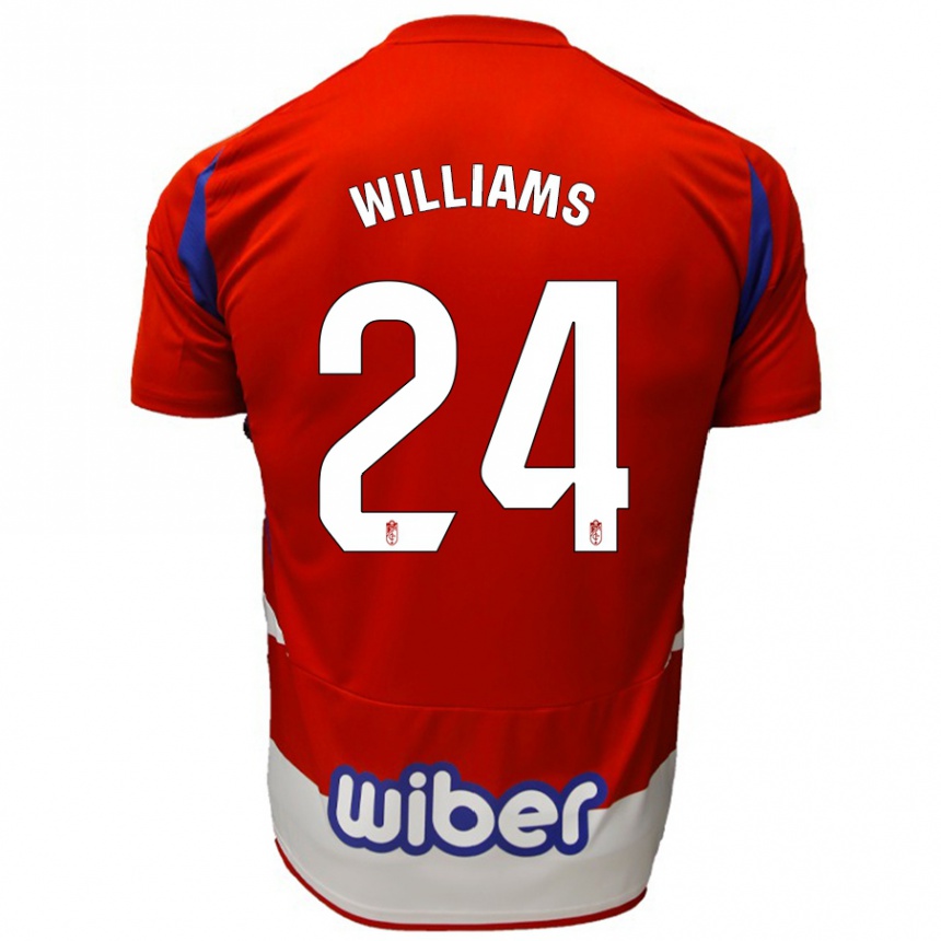 Vaikiškas Loïc Williams #24 Raudona Balta Mėlyna Namų Marškinėliai 2024/25 T-Shirt