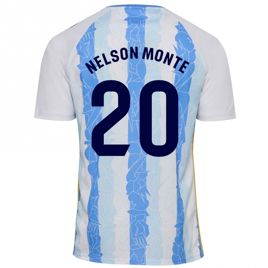 Vaikiškas Nélson Monte #20 Balta Mėlyna Namų Marškinėliai 2024/25 T-Shirt