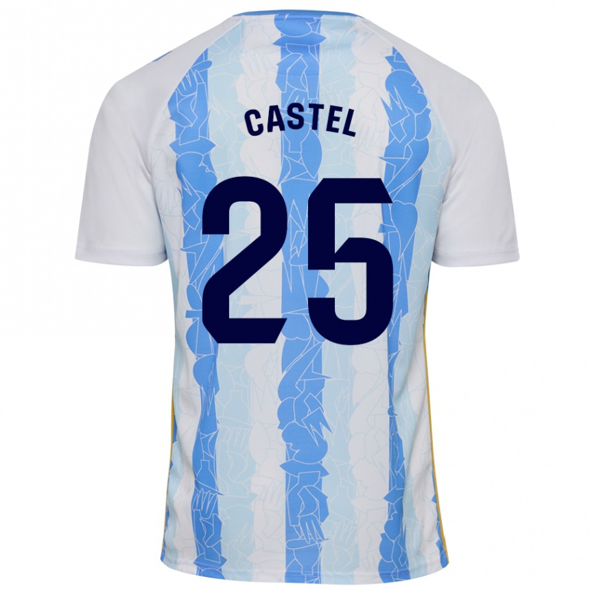 Vaikiškas Sergio Castel #25 Balta Mėlyna Namų Marškinėliai 2024/25 T-Shirt