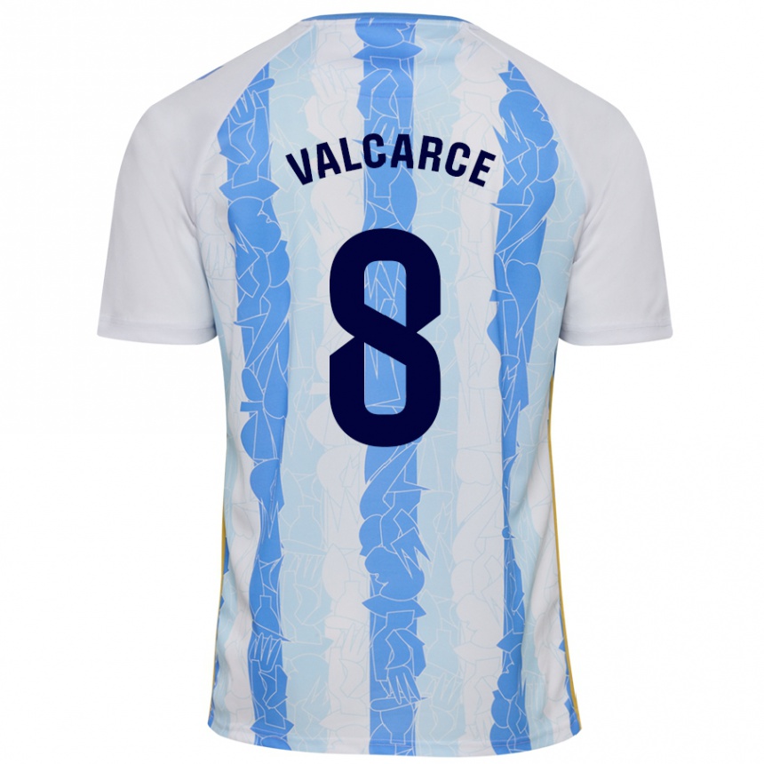 Vaikiškas Alejandro Valcarce #8 Balta Mėlyna Namų Marškinėliai 2024/25 T-Shirt