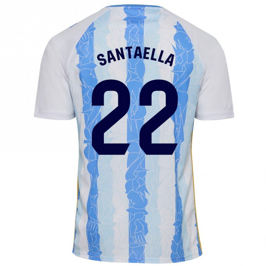 Vaikiškas Miguel Ángel Santaella #22 Balta Mėlyna Namų Marškinėliai 2024/25 T-Shirt