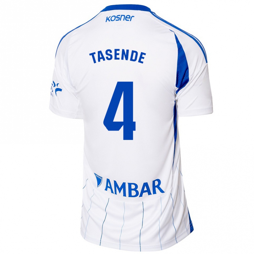 Vaikiškas Dani Tasende #4 Raudona Balta Namų Marškinėliai 2024/25 T-Shirt