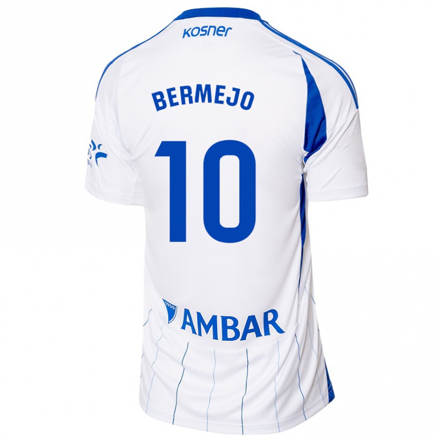 Vaikiškas Sergio Bermejo #10 Raudona Balta Namų Marškinėliai 2024/25 T-Shirt