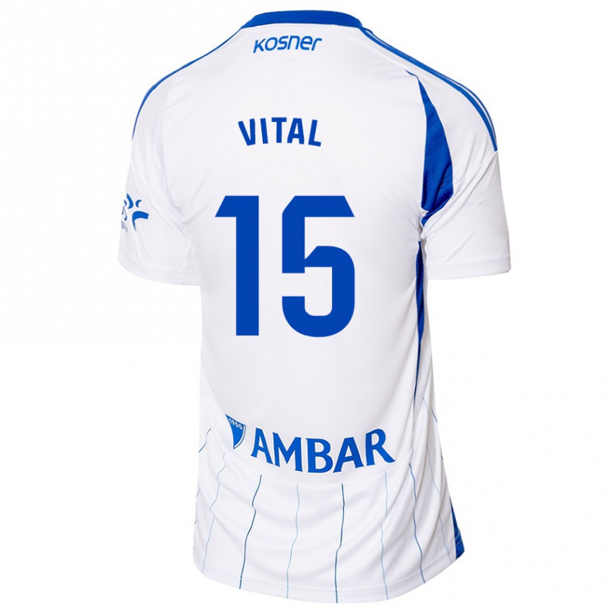 Vaikiškas Bernardo Vital #15 Raudona Balta Namų Marškinėliai 2024/25 T-Shirt