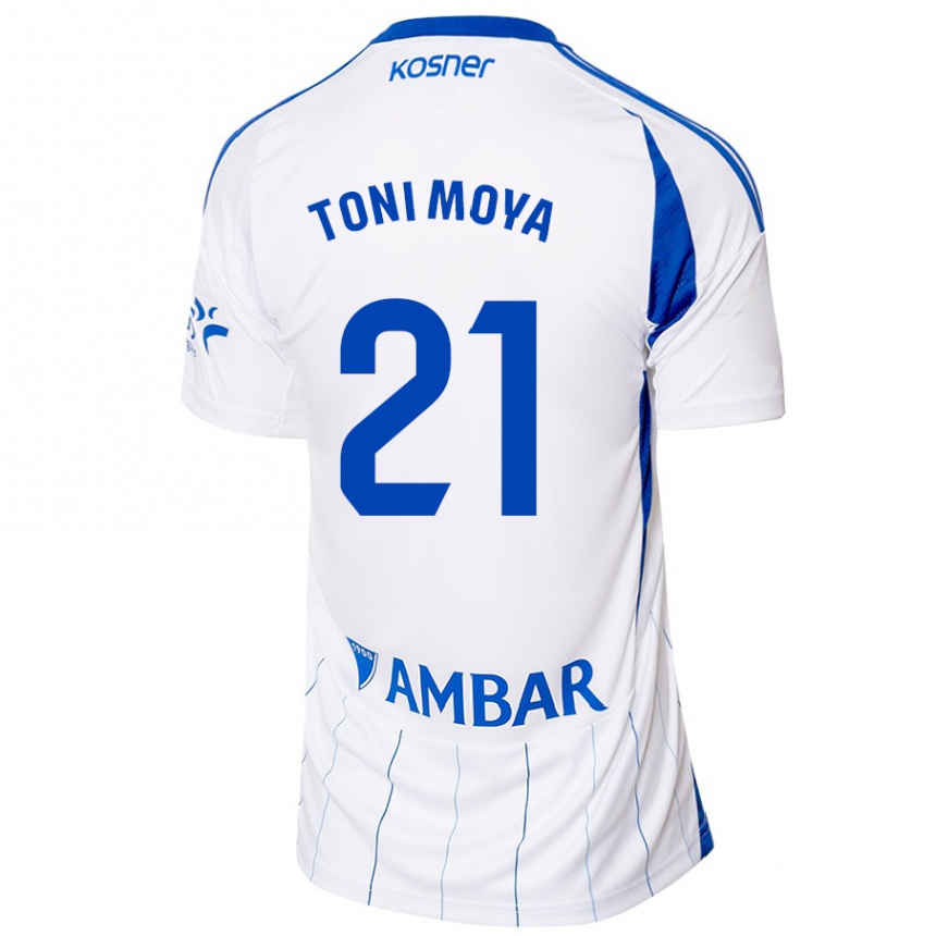 Vaikiškas Toni Moya #21 Raudona Balta Namų Marškinėliai 2024/25 T-Shirt