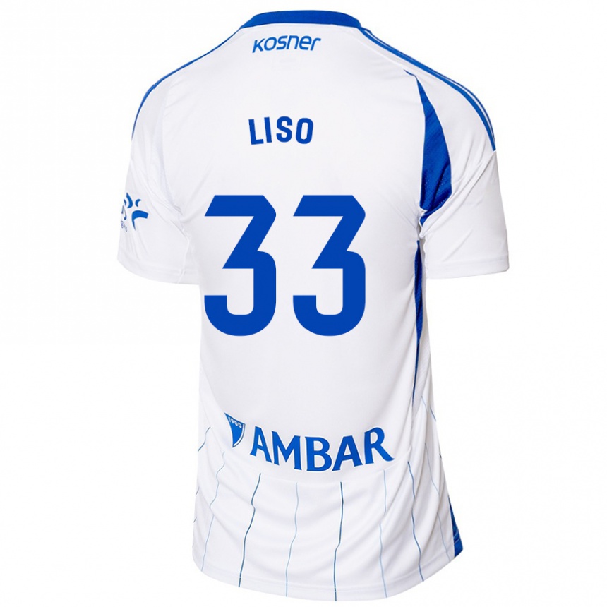 Vaikiškas Adrián Liso #33 Raudona Balta Namų Marškinėliai 2024/25 T-Shirt