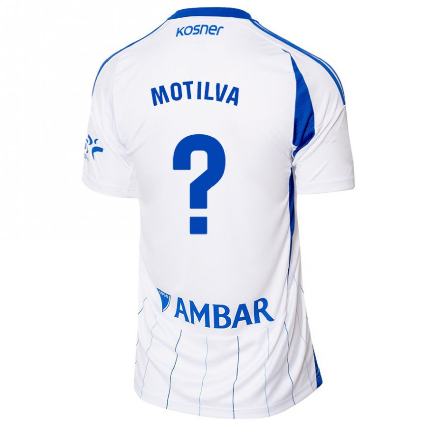 Vaikiškas Adrián Motilva #0 Raudona Balta Namų Marškinėliai 2024/25 T-Shirt