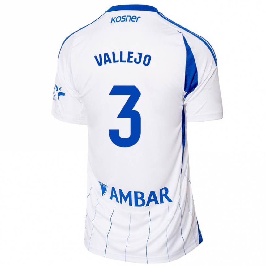 Vaikiškas Jaime Vallejo #3 Raudona Balta Namų Marškinėliai 2024/25 T-Shirt