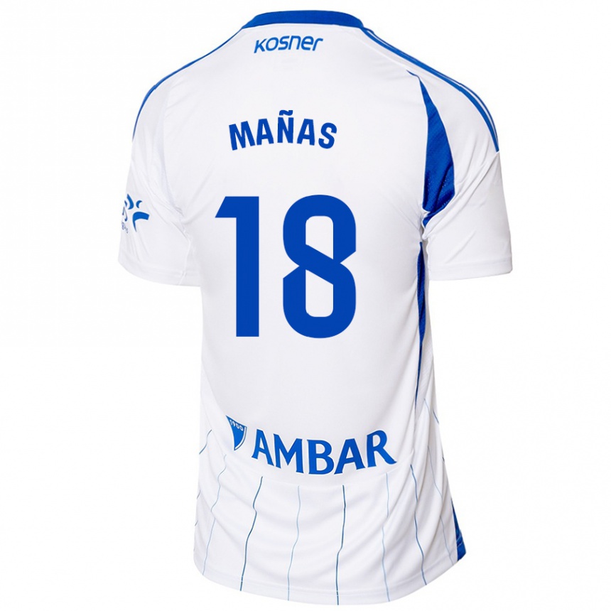 Vaikiškas Aitor Mañas #18 Raudona Balta Namų Marškinėliai 2024/25 T-Shirt