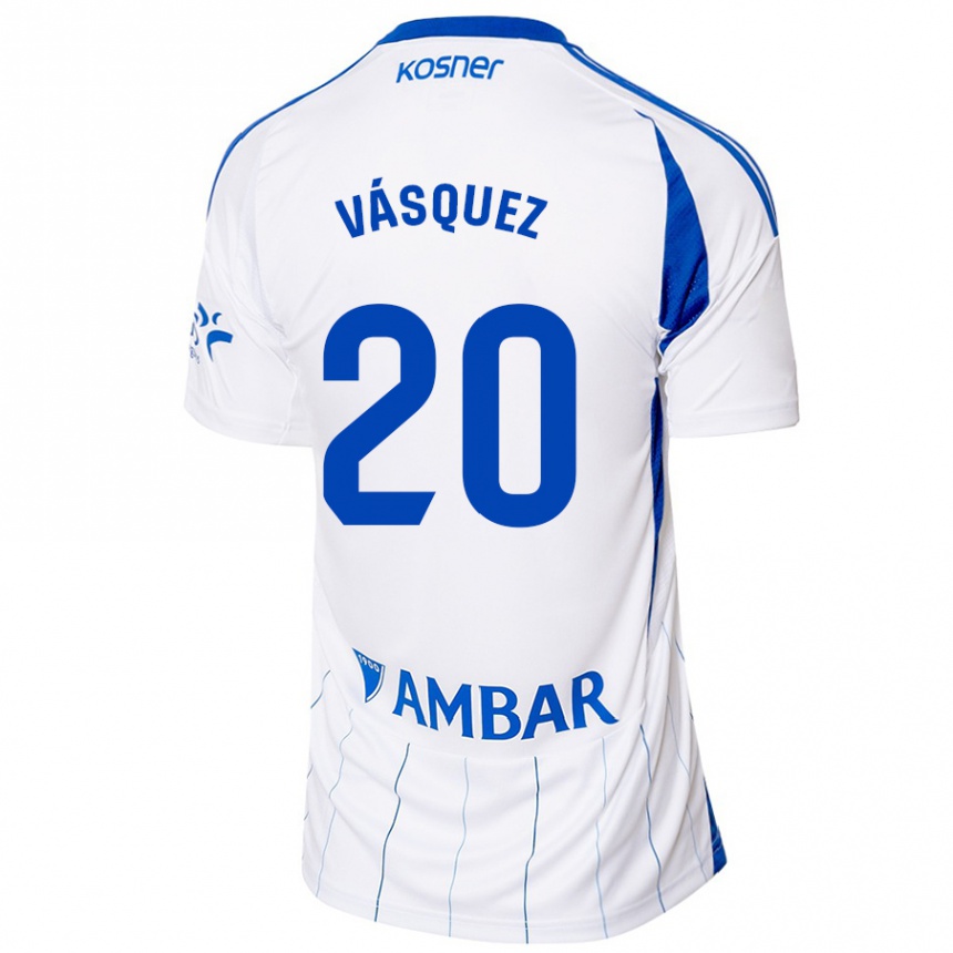 Vaikiškas José Vásquez #20 Raudona Balta Namų Marškinėliai 2024/25 T-Shirt