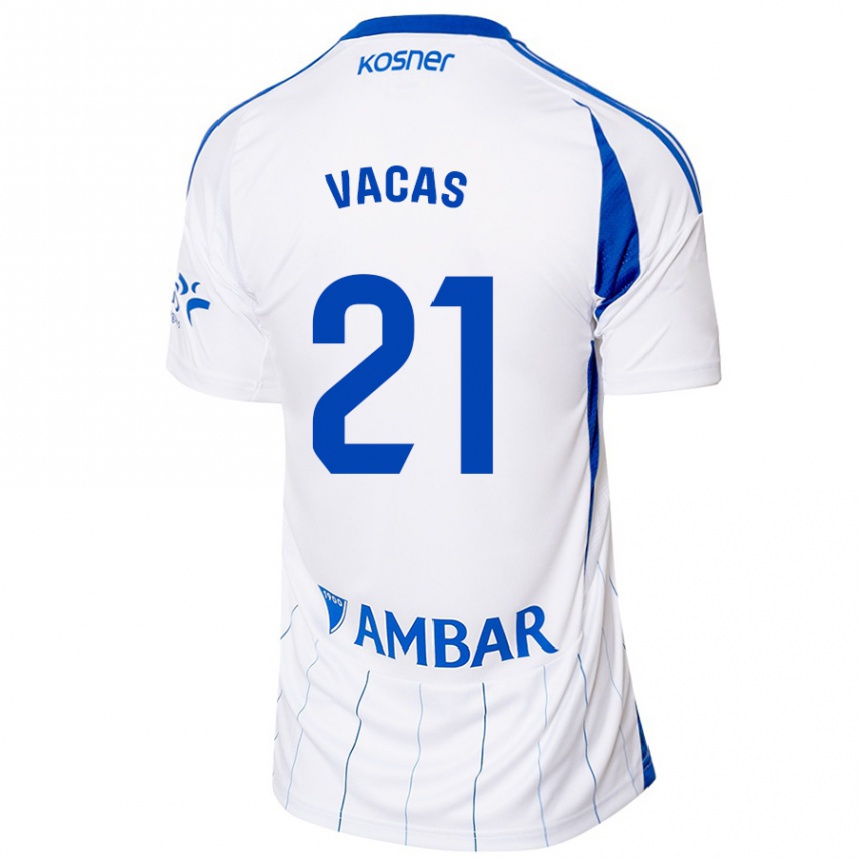 Vaikiškas Óscar Vacas #21 Raudona Balta Namų Marškinėliai 2024/25 T-Shirt