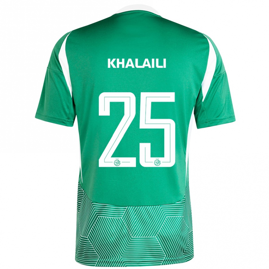 Vaikiškas Anan Khalaili #25 Žalia Balta Namų Marškinėliai 2024/25 T-Shirt